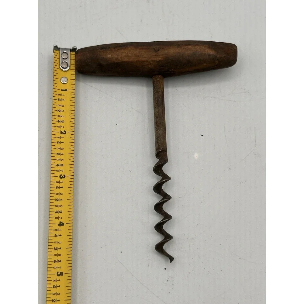 Vintage Direct Pull Corkscrew Bottle Opener W/ Wooden Handle‎